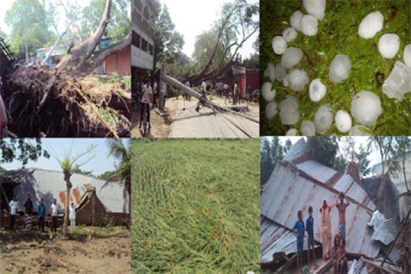 ঝড় ও শিলাবৃষ্টিতে ব্যাপক ক্ষয়ক্ষতি, ভেঙে পড়েছে প্রায় ২ হাজার বাড়ি!