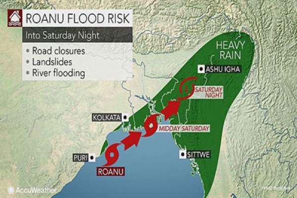 ঘূর্ণিঝড় ‘রোয়ানু’র ব্যাপ্তি ২টি বাংলাদেশের সমান