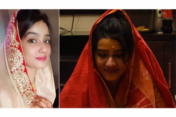 কনের সাজে অন্যরকম মাহি