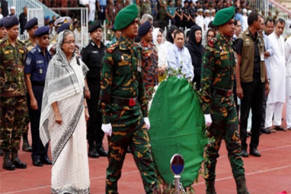 গুলশানে নিহতদের প্রতি প্রধানমন্ত্রীর শ্রদ্ধা, লাশ হস্তান্তর