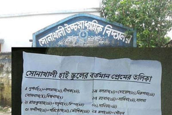 দেয়ালে দেয়ালে পোস্টারে ছেয়ে গেছে প্রেমিক-প্রেমিকাদের নাম!