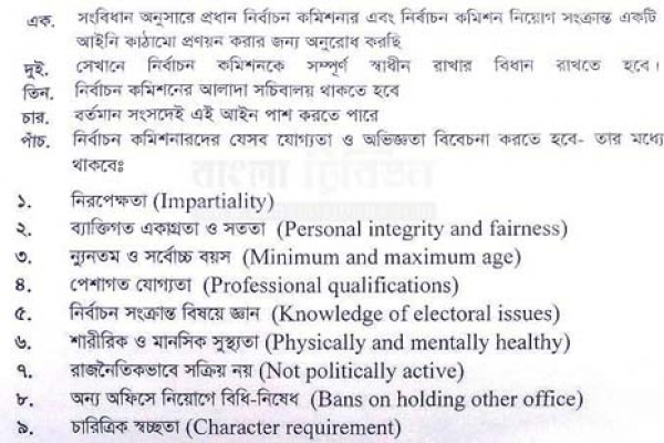 ইসি নিয়ে রাষ্ট্রপতিকে পাঁচ প্রস্তাব দিলেন এরশাদ