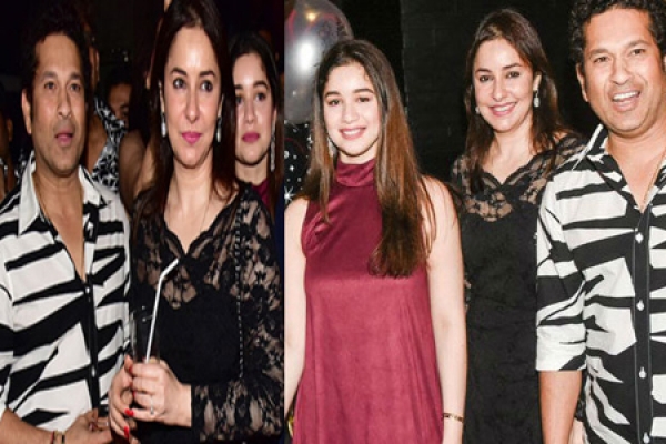 নিউ লুকে খোশমেজাজে পার্টিতে ঝড় তুললেন শচীন