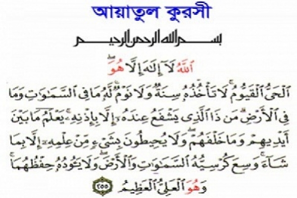 ‘যে ঘরে আয়াতুল কুরসী পাঠ করা হবে সেখান থেকে শয়তান পালাতে থাকে’