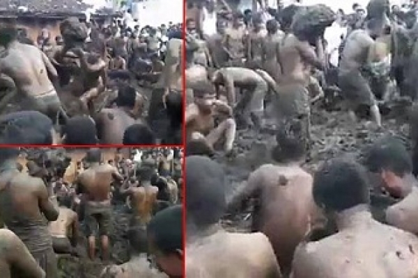 ভারতে গোবর ছোড়াছুড়ি যখন উৎসব!