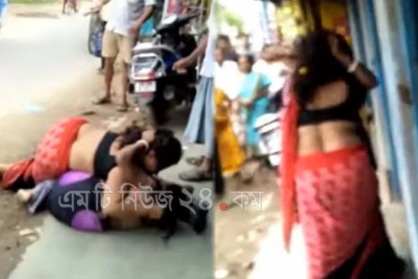 স্বামীর প্রেমিকাকে চুলের মুঠো ধরে প্রকাশ্যে ধস্তাধস্তি মহিলার!