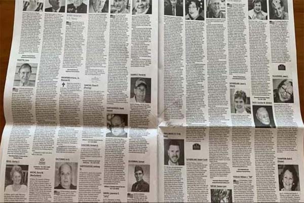 সংবাদপত্রের ১৫ পৃষ্ঠাজুড়ে শুধুই করোনায় মৃ'তদের নাম!