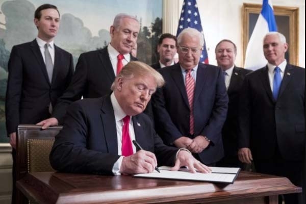 অধিকৃত পশ্চিম তীরকে ইসরাইলি ভূখণ্ড হিসেবে স্বীকৃতি দিচ্ছে যুক্তরাষ্ট্র