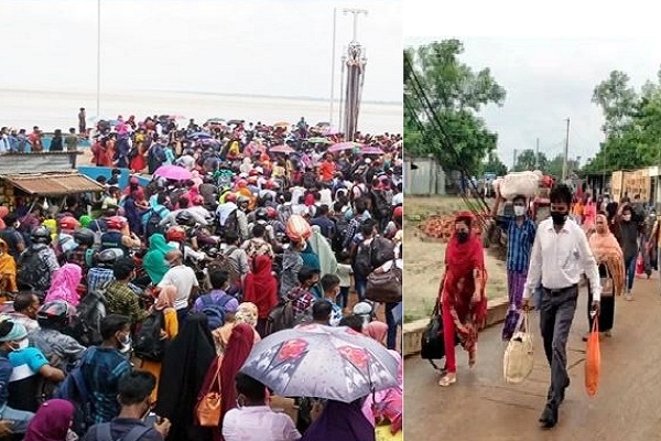 গার্মেন্টস খোলার খবরে ঢাকামুখী যাত্রীদের ভিড়