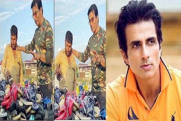 ফুটপাতের এক জুতার দোকানে ছুটে গেলেন বলিউড তারকা সোনু সুদ