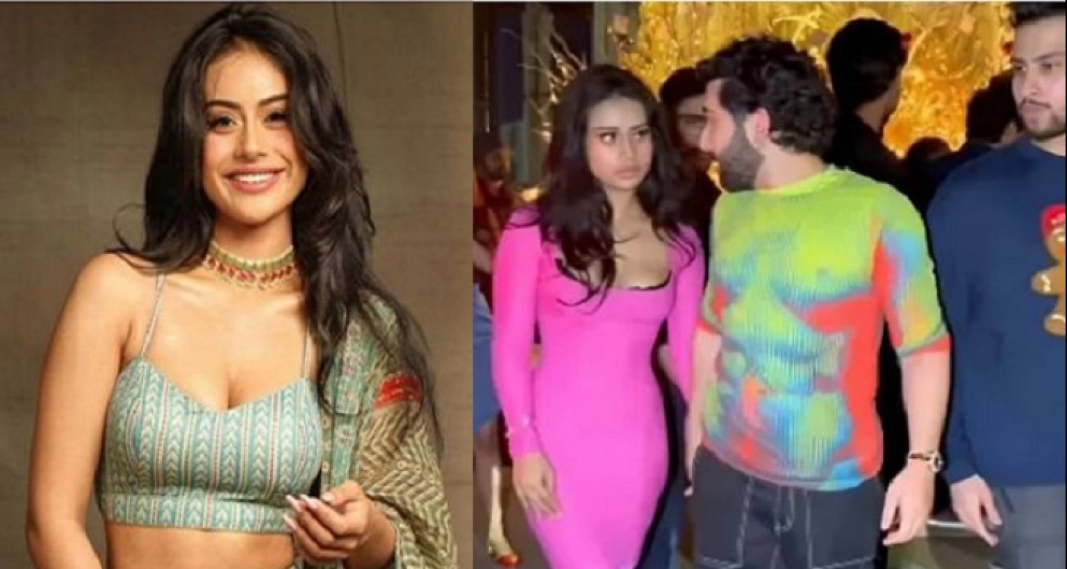 গোপন ভিডিও'তে দেখা যায় কাজল-কন্যা নায়সাকে টেনে নিয়ে...