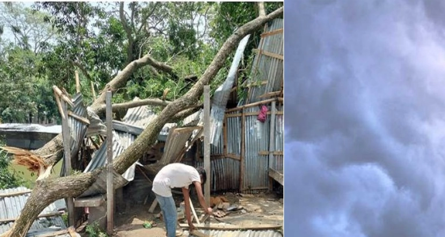 ঘণ্টা স্থায়ী কালবৈশাখীতে পাল্টে গেছে উপজেলার চিত্র, লণ্ডভণ্ড শতাধিক ঘরবাড়ি