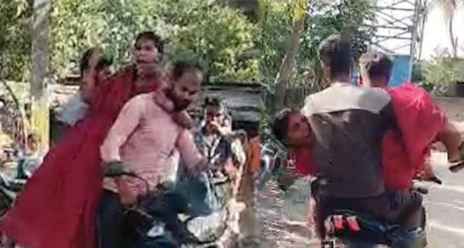 শ্বশুরবাড়ি থেকে নববধূকে জোর করে তুলে নিয়ে যাওয়ার ভিডিও ভাইরাল!