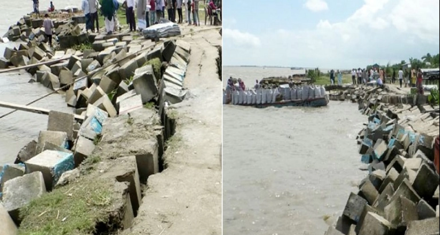 হুমকির মুখে শহররক্ষা বাঁধ, আতঙ্কে মেঘনা তীরের লাখো মানুষ