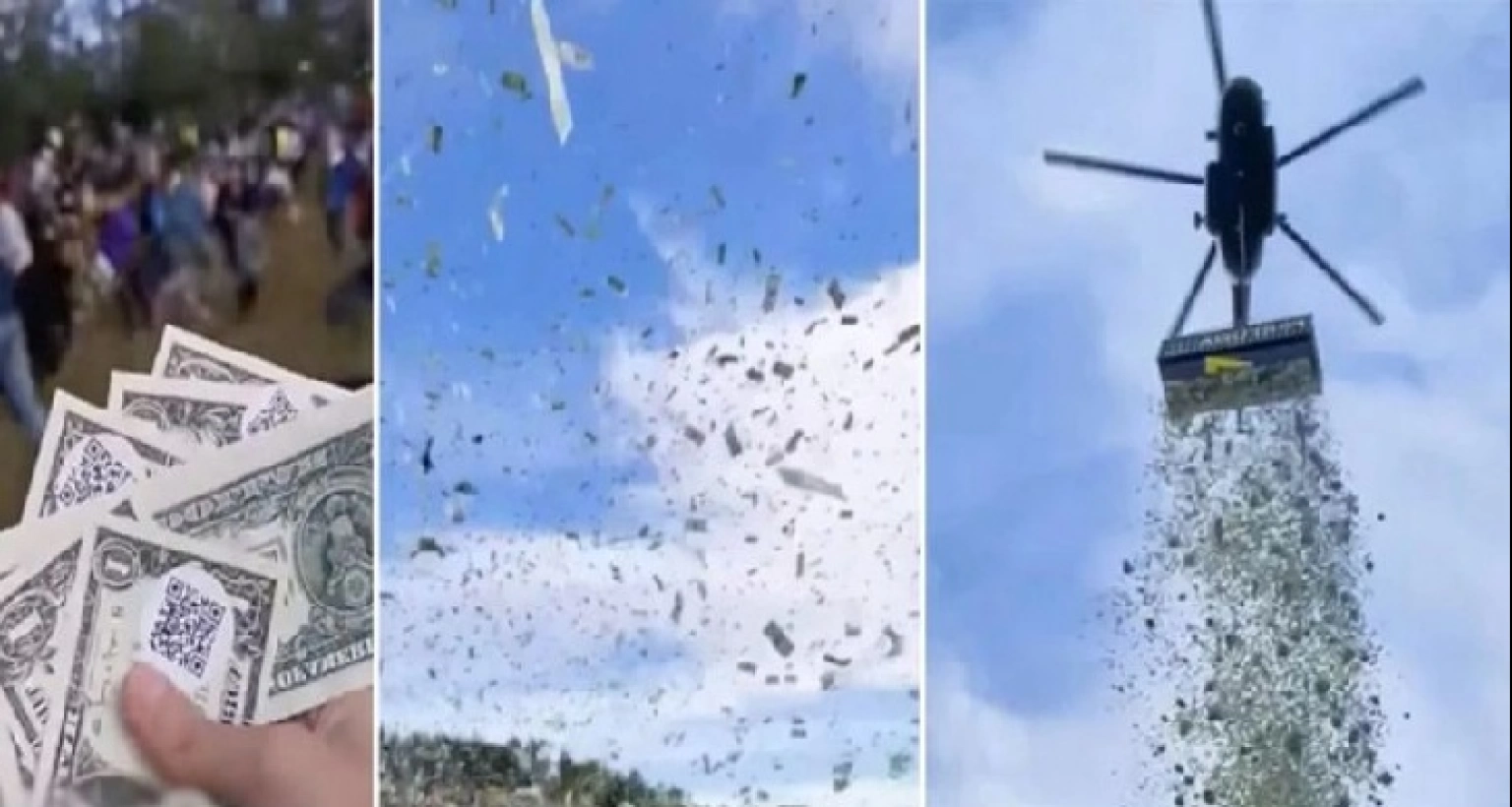  লাখ লাখ ডলার ফেলা হলো হেলিকপ্টার থেকে! জানুন কারণ
