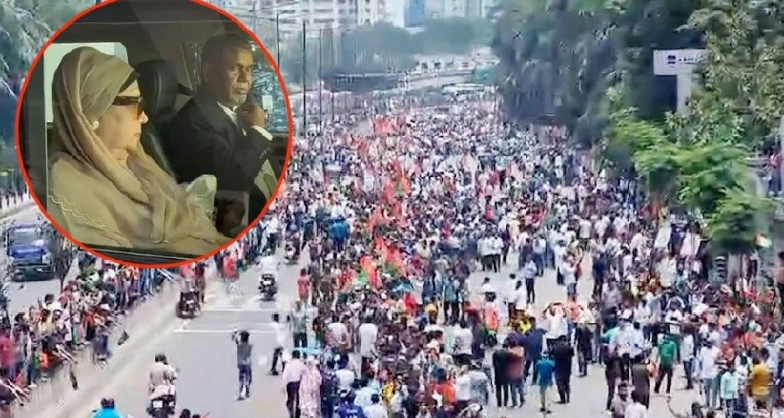 হাজার হাজার নেতাকর্মীদের ভালোবাসায় সিক্ত হলেন খালেদা জিয়া