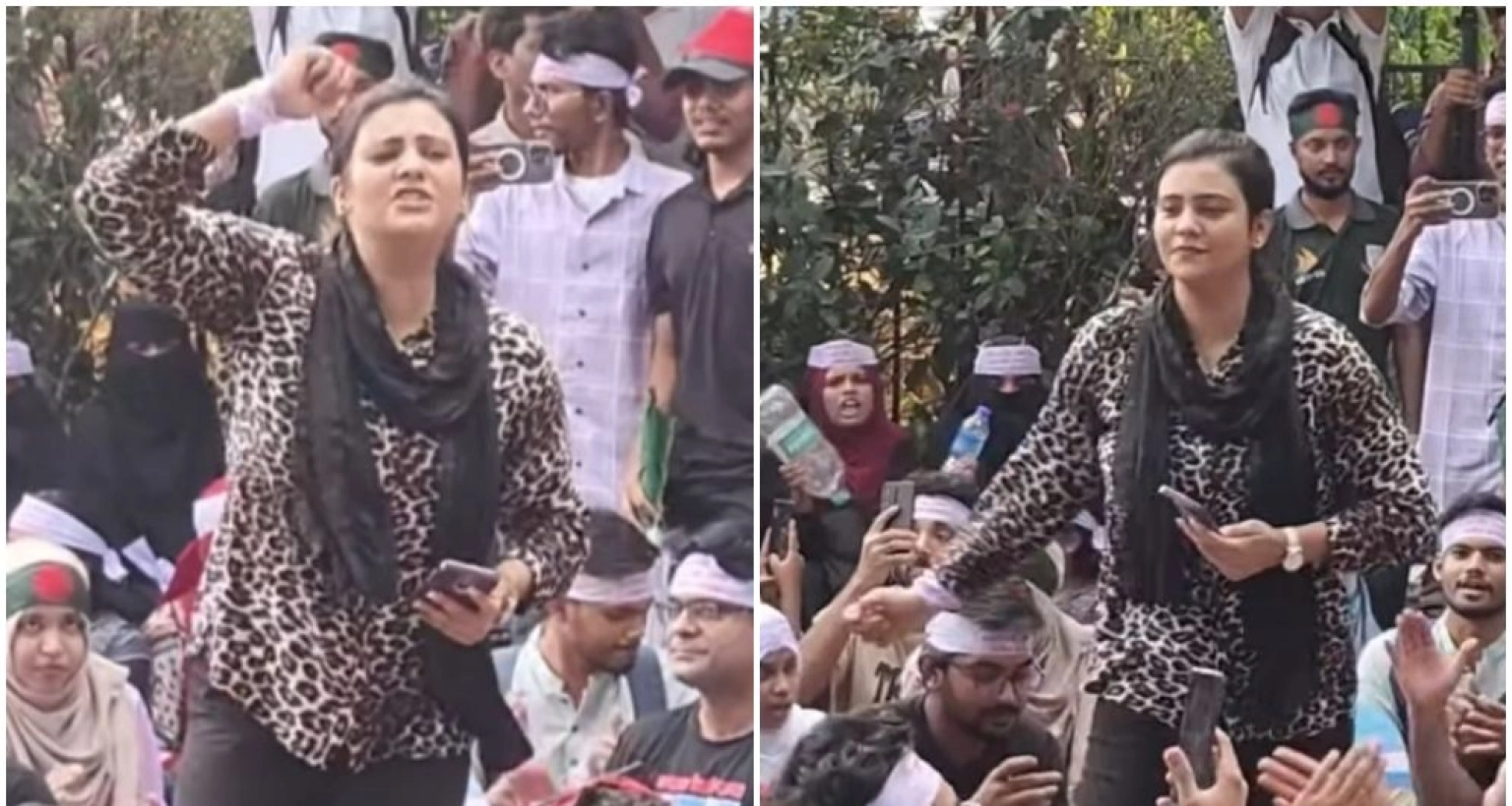 ‘মুলা না বোতল’, জবির আন্দোলনে অংশ নিয়ে দীপ্তি চৌধুরীর স্লোগান