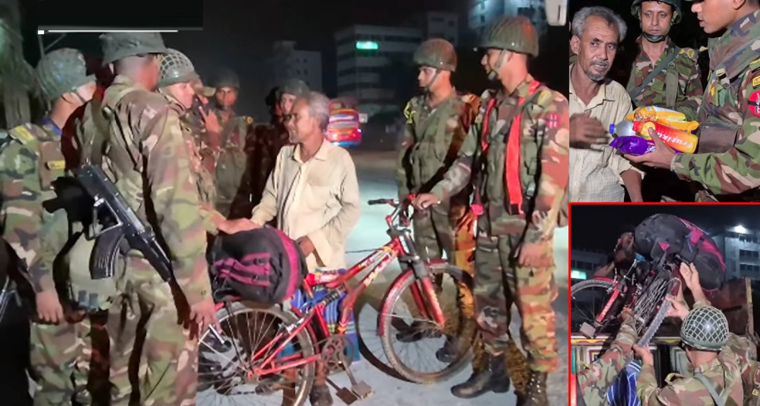 সেনা সদস্যরা উপহার দিয়ে রাজুকে গাইবান্ধা যাওয়ার ব্যবস্থা করে দিলেন