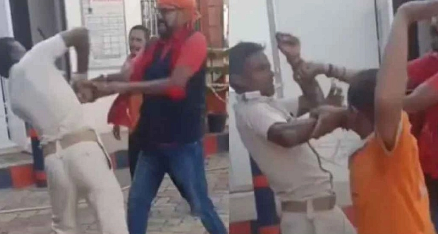 পেট্রল পাম্পকর্মীকে ১ থাপ্পড় মেরে ৭ থাপ্পড় খেলেন পুলিশ কর্মকর্তা