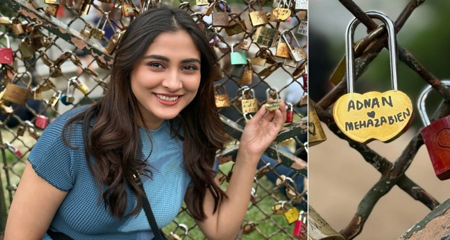 প্যারিসে মেহজাবীন, দিলেন স্বামীর নামে তালা
