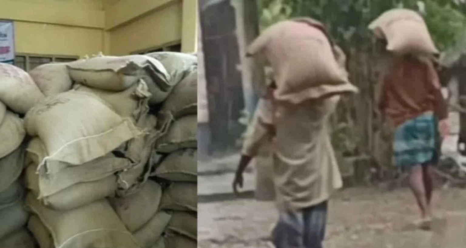 হতদরিদ্র নারীদের মধ্যে বিতরণকৃত ভাতার চাল ছিনিয়ে নিলেন বিএনপির কর্মীরা!