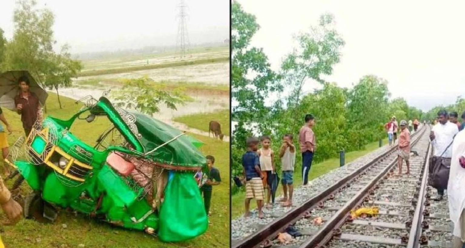 ট্রেনের ধাক্কায় দুমড়ে-মুচড়ে গেছে সিএনজি, শিশুসহ চারজন যাত্রী নিহত