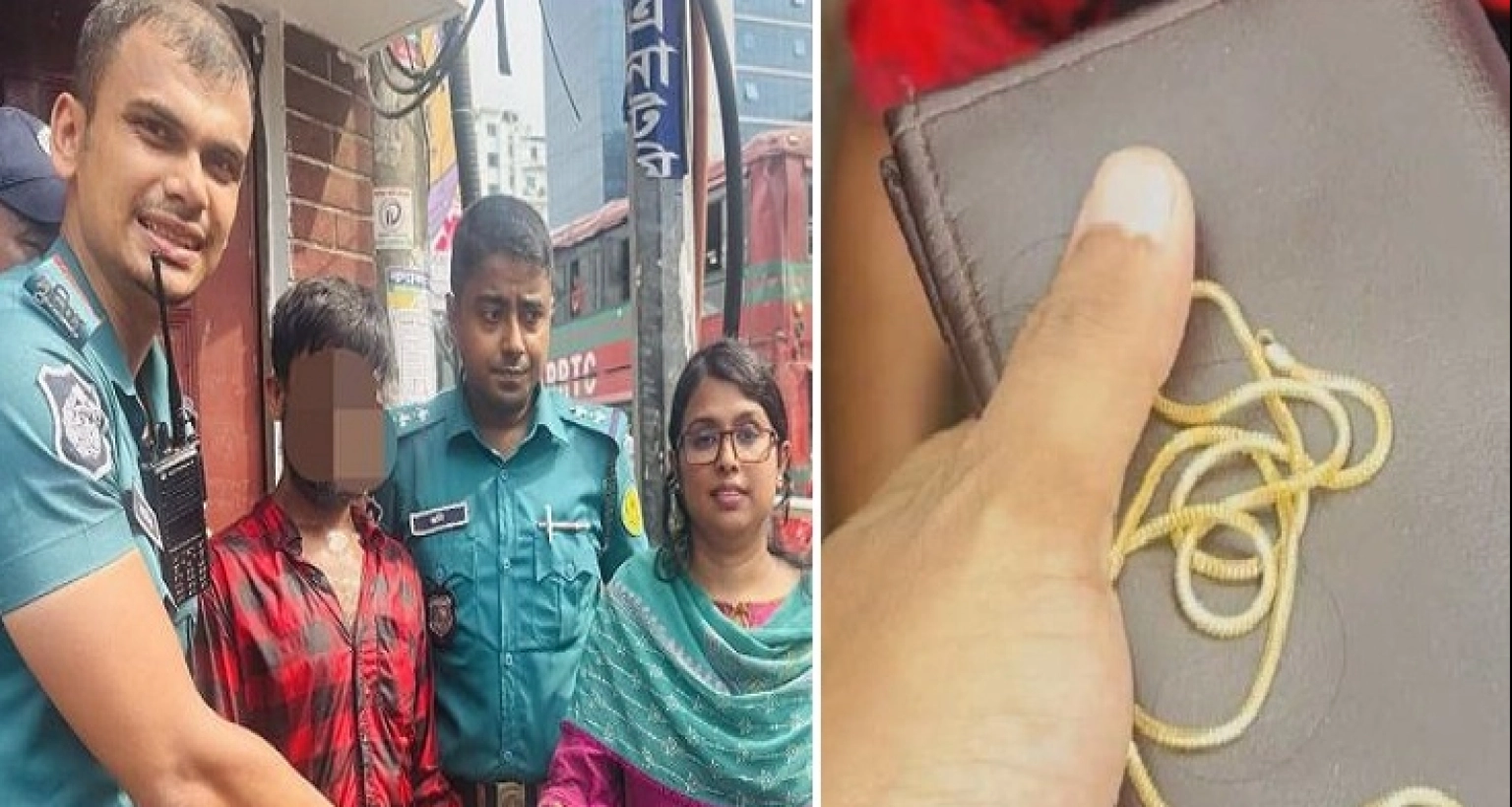 ছিনতাইকারীকে দৌড়ে ধরে ২ লাখ টাকার সোনা উদ্ধার করলেন সার্জেন্ট
