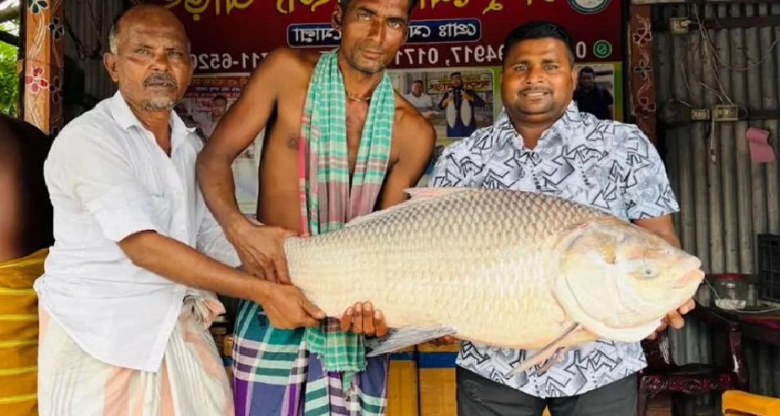 ৪৪ হাজার টাকায় বিক্রি হলো  ১৯ কেজির কাতল মাছটি