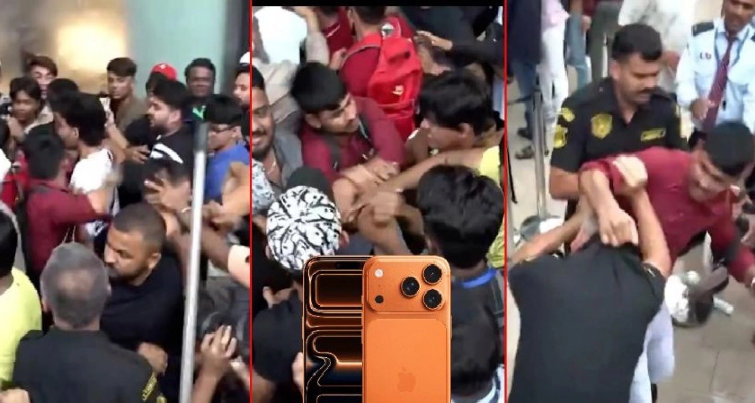 উপচে পড়া ভিড়, ক্রেতাদের তুমুল মারামারি নতুন আইফোন ১৭ কিনতে!