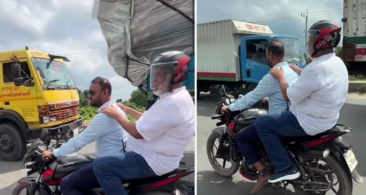 যানজটে আটকা পড়ে শেষ পর্যন্ত বাধ্য হয়ে মোটরসাইকেলে সড়ক উপদেষ্টা