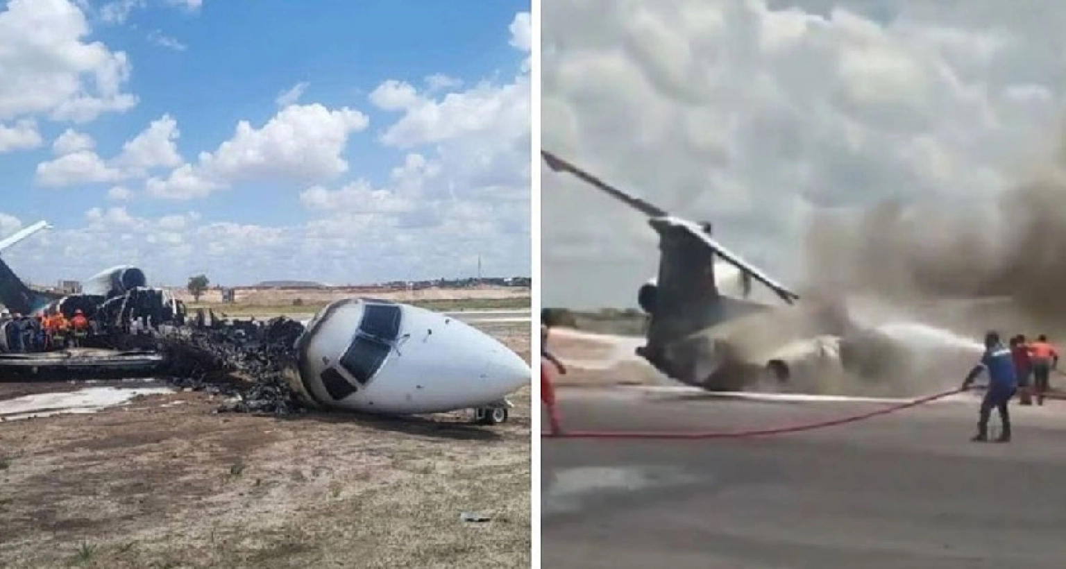 বিমানের চাকা মাটি ছোঁয়ার সঙ্গে সঙ্গে আগুন ধরে