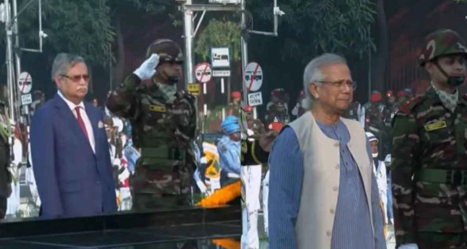 শিখা অনির্বাণে পুষ্পস্তবক অর্পণ রাষ্ট্রপতি ও প্রধান উপদেষ্টার 