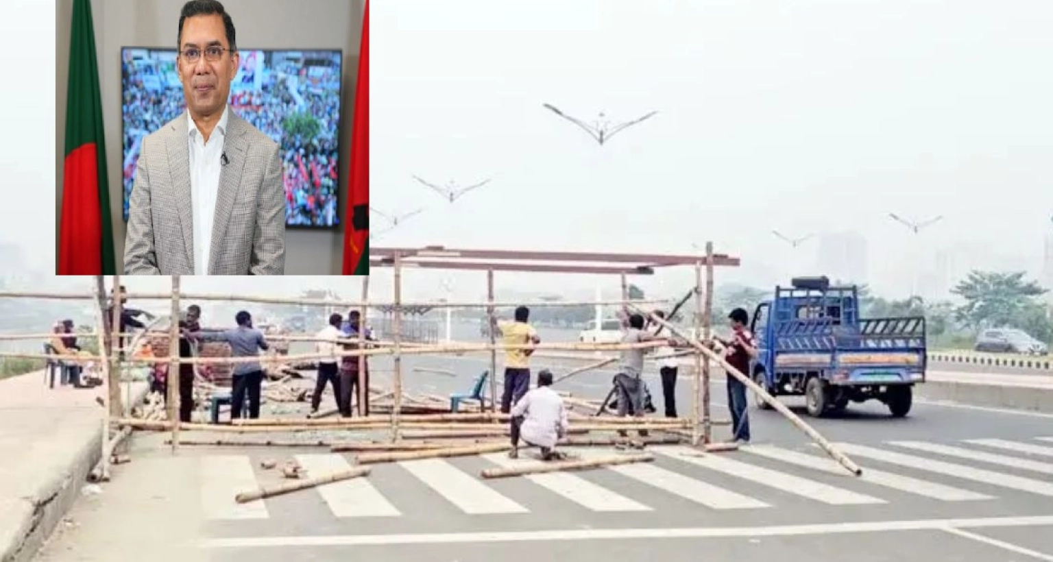 তারেক রহমানকে সংবর্ধনা দিতে বিশাল মঞ্চ তৈরির কাজ শুরু