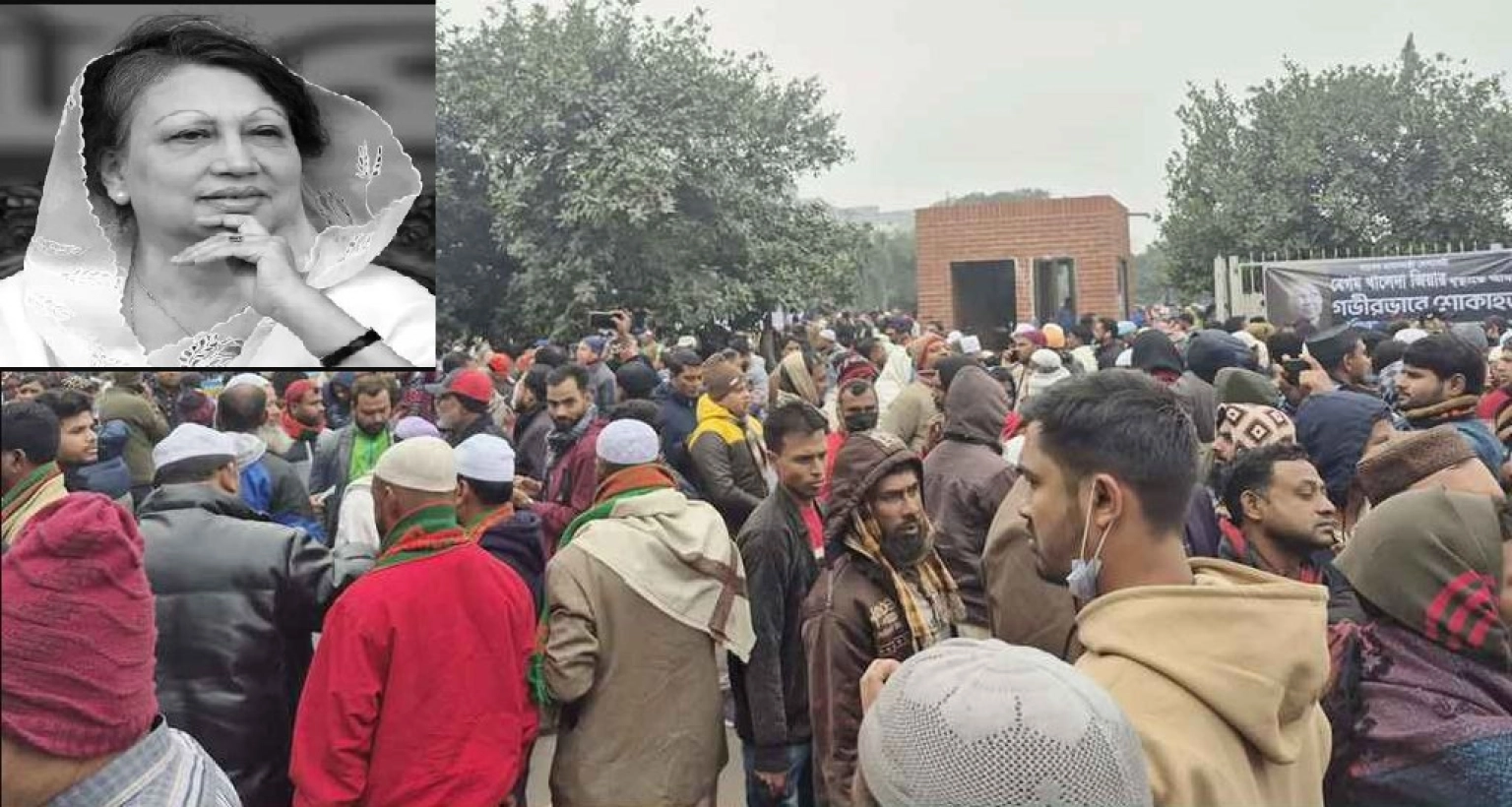 ভোরের আলো ফোটার আগেই খালেদা জিয়ার জানাজা স্থলে মানুষের ঢল