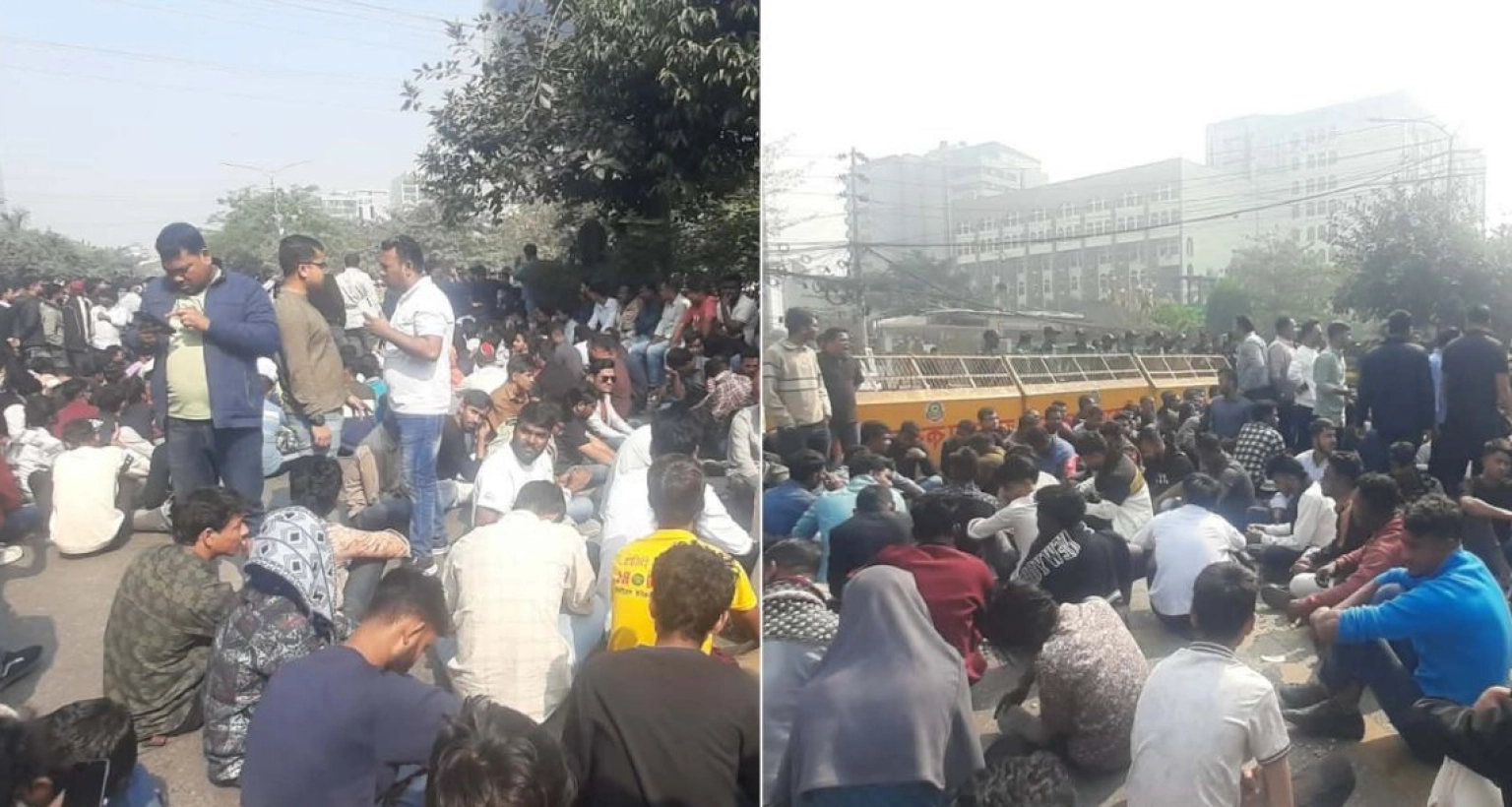 নির্বাচন কমিশন কার্যালয়ের সামনে বসে পড়েছে ছাত্রদল