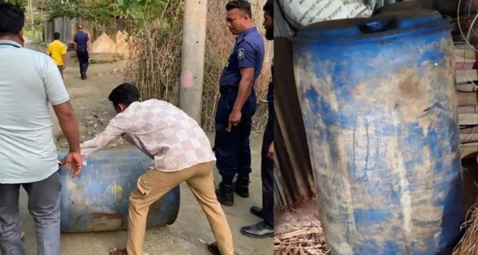 ড্রামভর্তি পেট্রোল মিললো বিএনপি নেতার গোয়ালঘরে 