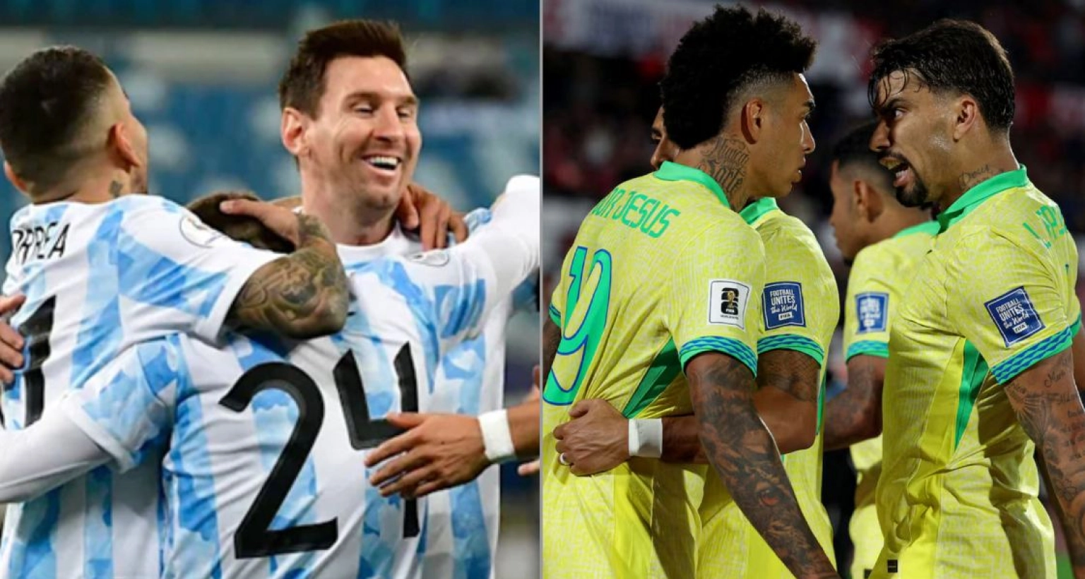 আর্জেন্টিনা : ৩, ব্রাজিল : ৭