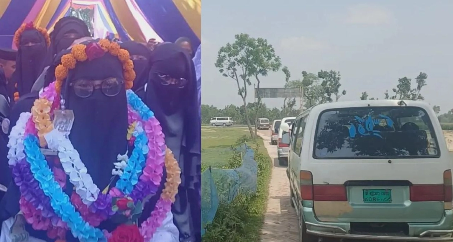 পবিত্র কোরআনে হাফেজা নবম শ্রেণির ফাতেমাকে সংবর্ধনায় মাইক্রোবাসের বহর