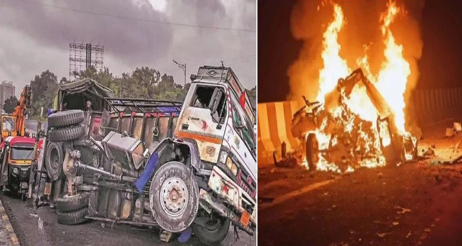 ট্রাকের ব্রেক বিকল হয়ে একাধিক যানের মধ্যে সংঘর্ষ, নিহত ১১