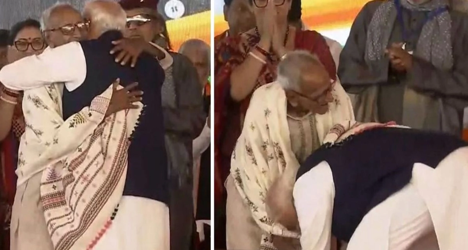মাখন-লাল-সরকারের-পা-ছুঁয়ে-প্রণাম-করলেন-নরেন্দ্র-মোদি