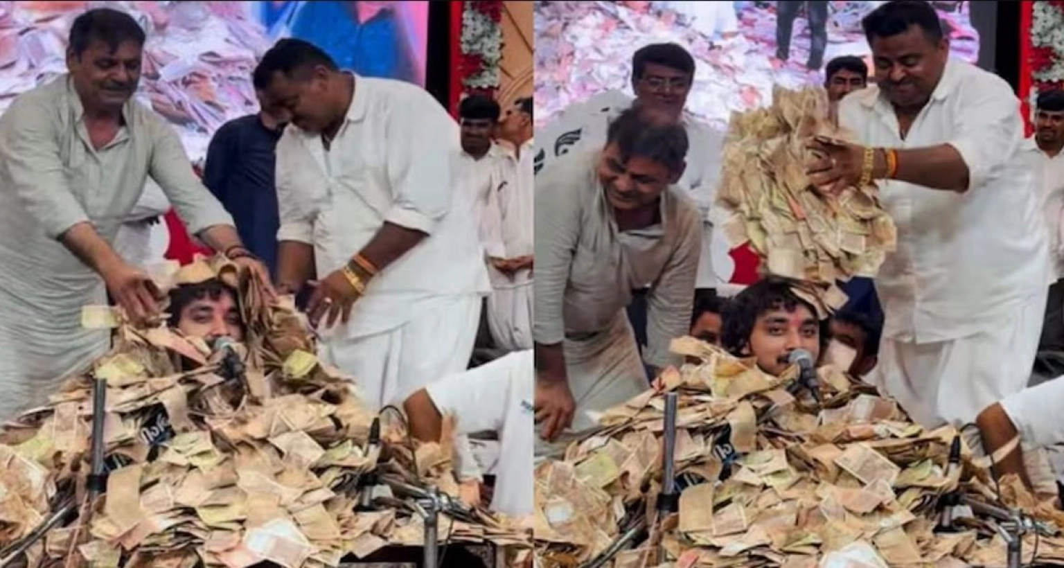 টাকার স্তূপের নিচে চাপা পড়েও গান চালিয়ে গেলেন এই শিল্পী!