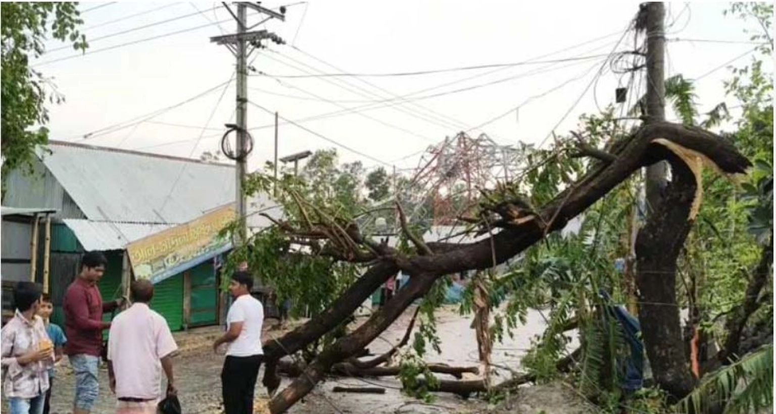 কালবৈশাখীর পর উপজেলার অন্তত ৪০টি এলাকায় বিদ্যুৎ সংযোগ বিচ্ছিন্ন