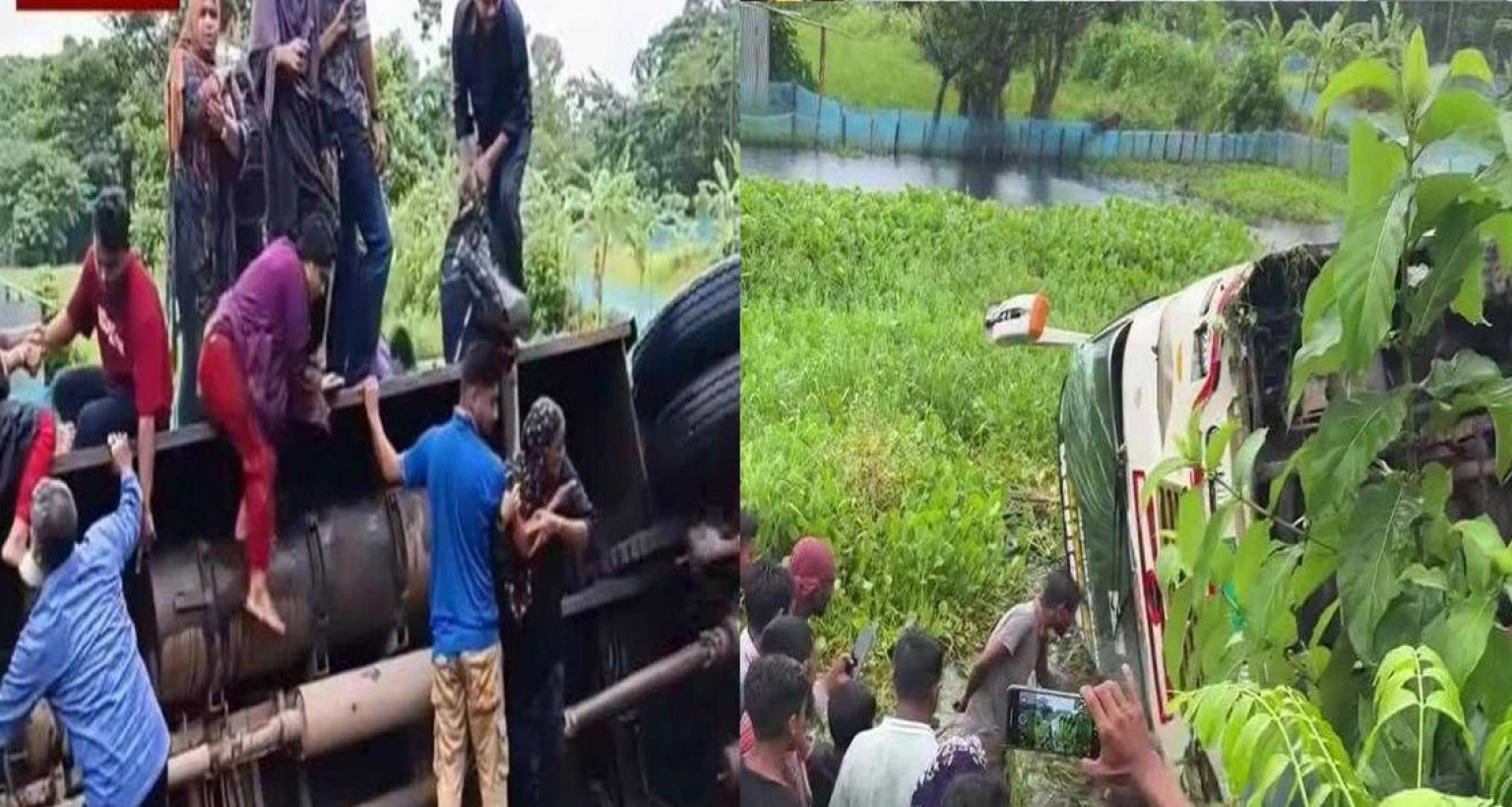 খাদে গিয়ে পড়ল যাত্রীবাহী বাস