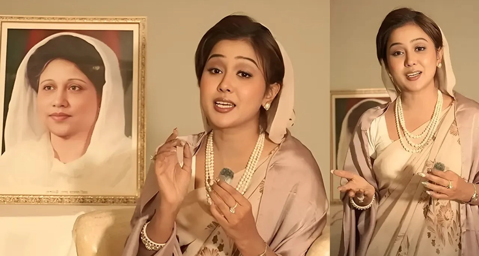 খালেদা জিয়ার পরিচিত সাজ ও অবয়ব ধারণ করে আলোচনায় চমক