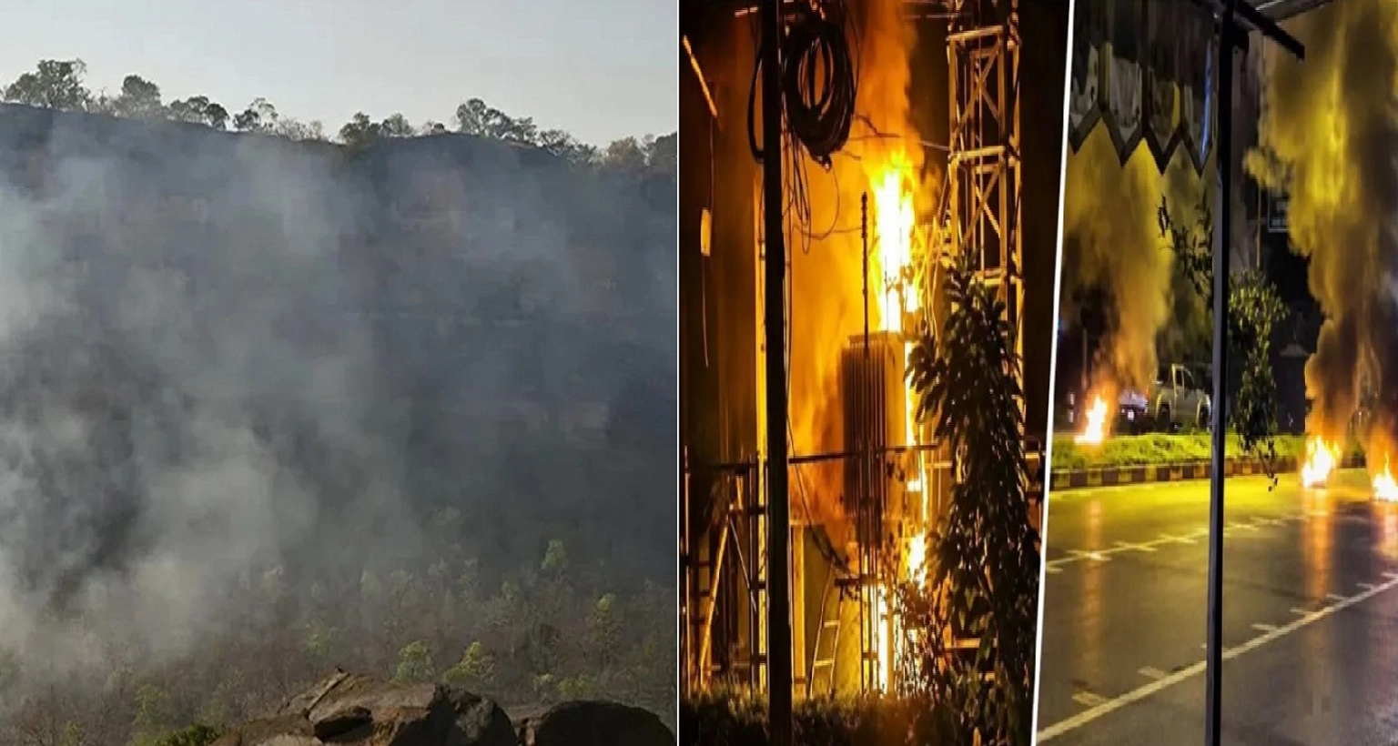 একযোগে ৫০টিরও বেশি স্থানে অগ্নিসংযোগ এবং ককটেল হামলা