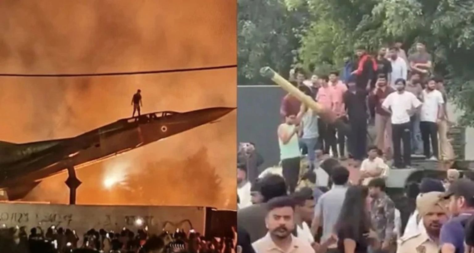 ভারতে রাস্তায় নেমে এলো শতশত শিক্ষার্থী, যুদ্ধবিমান-ট্যাংকে চড়ে বিক্ষোভ