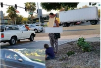 মার্সিডিজ গাড়ি হাঁকিয়ে নারীর ভিক্ষাবৃত্তি!