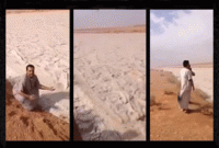 মরুভূমিতে বিস্ময়কর এক বরফ নদী!