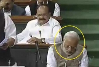 সংসদে ঘুমিয়ে পড়লেন ক্লান্ত মোদী