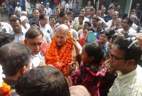  হুইপ শহিদুজ্জামান সরকারকে সংবর্ধনা প্রদান